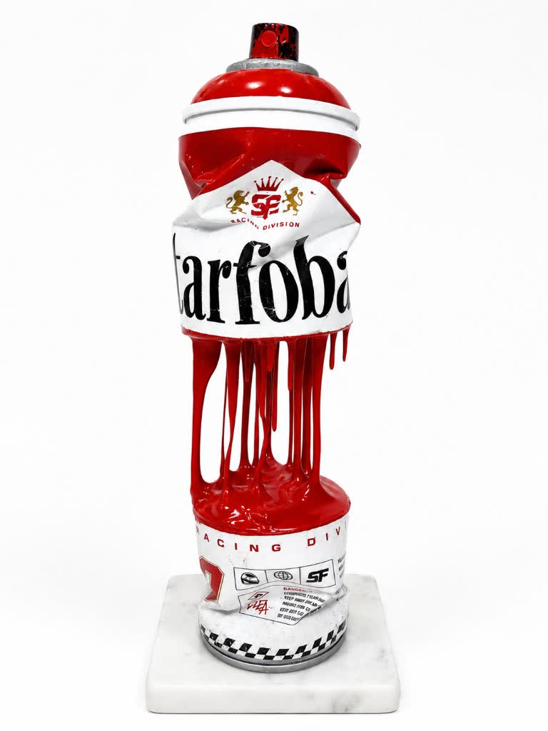 Sculpture bombe Marlboro Series, rouge et blanc